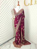 Georgette banarasi with bud shaped butts - Image 48