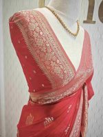 Georgette banarasi with 5 stem plant butta - Image 13