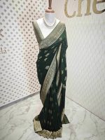 Georgette banarasi with 5 stem plant butta - Image 12
