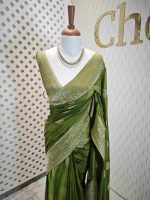 Georgette banarasi with 5 stem plant butta - Image 16