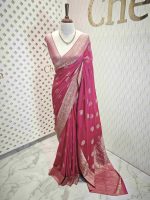 Georgette banarasi with 5 stem plant butta - Image 19