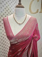 Georgette banarasi with 5 stem plant butta - Image 21