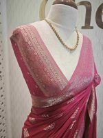 Georgette banarasi with 5 stem plant butta - Image 22