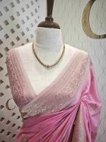 Georgette banarasi with 5 stem plant butta - Image 2