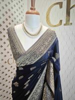 Georgette banarasi with 5 stem plant butta - Image 30