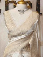 Georgette banarasi with 5 stem plant butta - Image 66