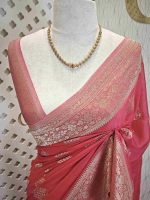 Georgette banarasi with 5 stem plant butta - Image 60