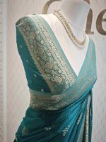 Georgette banarasi with 5 stem plant butta - Image 6