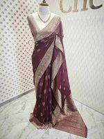Georgette banarasi with 5 stem plant butta - Image 61