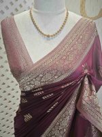 Georgette banarasi with 5 stem plant butta - Image 63