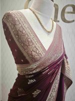 Georgette banarasi with 5 stem plant butta - Image 64