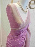 Georgette Banarasi with leaf tree border - Image 16