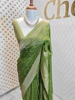 Georgette Banarasi with leaf tree border - Image 22