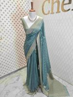 Georgette Banarasi with leaf tree border - Image 32