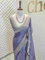 Georgette Banarasi with leaf tree border - Image 27