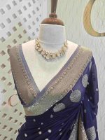 Georgette Banarasi with leaf tree border - Image 35