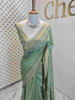 Georgette Banarasi with leaf tree border - Image 38