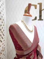 Georgette banarasi with bud shaped butts - Image 31