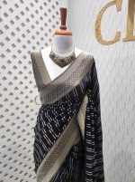 Georgette Banarasi 2 bias line design - Image 31