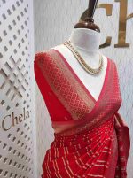 Georgette Banarasi 2 bias line design - Image 34