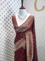 Georgette Banarasi 2 bias line design - Image 3