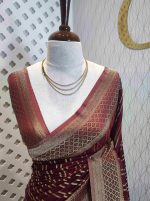 Georgette Banarasi 2 bias line design - Image 4