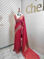 Georgette Banarasi 2 bias line design - Image 66