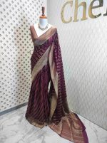 Georgette Banarasi 2 bias line design - Image 73