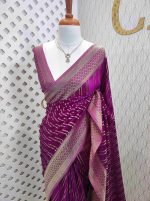 Georgette Banarasi 2 bias line design - Image 22