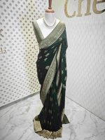 Georgette Banarasi with leaf tree border - Image 41