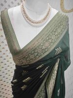Georgette Banarasi with leaf tree border - Image 43