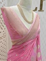 Georgette Banarasi with leaf tree border - Image 48