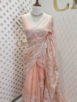 Kota silk with colorful thread work and beads work