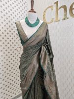 Soft katan with creeper veins and small flower design - Image 2