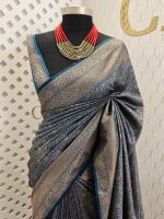 Soft katan with creeper veins and small flower design - Image 29