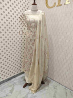 Tussar salwaar with double color mango pattern - Image 4