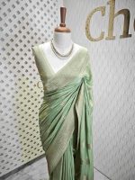 Georgette banarasi with 5 stem plant butta - Image 47