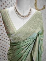 Georgette banarasi with 5 stem plant butta - Image 48