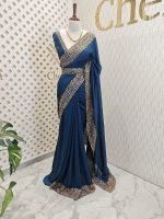 Vijithra silk with belt and copper thread embroidery - Image 2