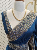 Vijithra silk with belt and copper thread embroidery - Image 5