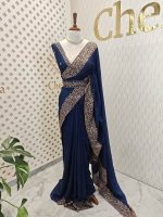 Vijithra silk with belt and copper thread embroidery - Image 18