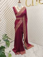 Vijithra silk with belt and copper thread embroidery - Image 21