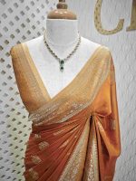 Georgette banarasi with 5 stem plant butta - Image 40