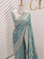 Georgette banarasi with bud shaped butts - Image 62