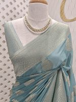 Georgette banarasi with bud shaped butts - Image 60