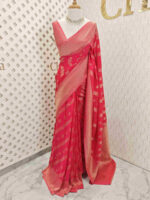 Soft Tussar With Slanting Lace Design - Image 10