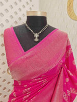 Soft Tussar With Slanting Lace Design - Image 8