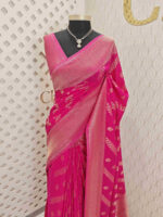 Soft Tussar With Slanting Lace Design - Image 7
