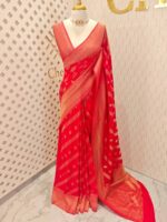 Soft Tussar With Slanting Lace Design - Image 18