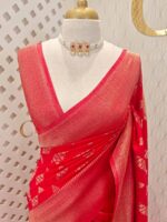 Soft Tussar With Slanting Lace Design - Image 16